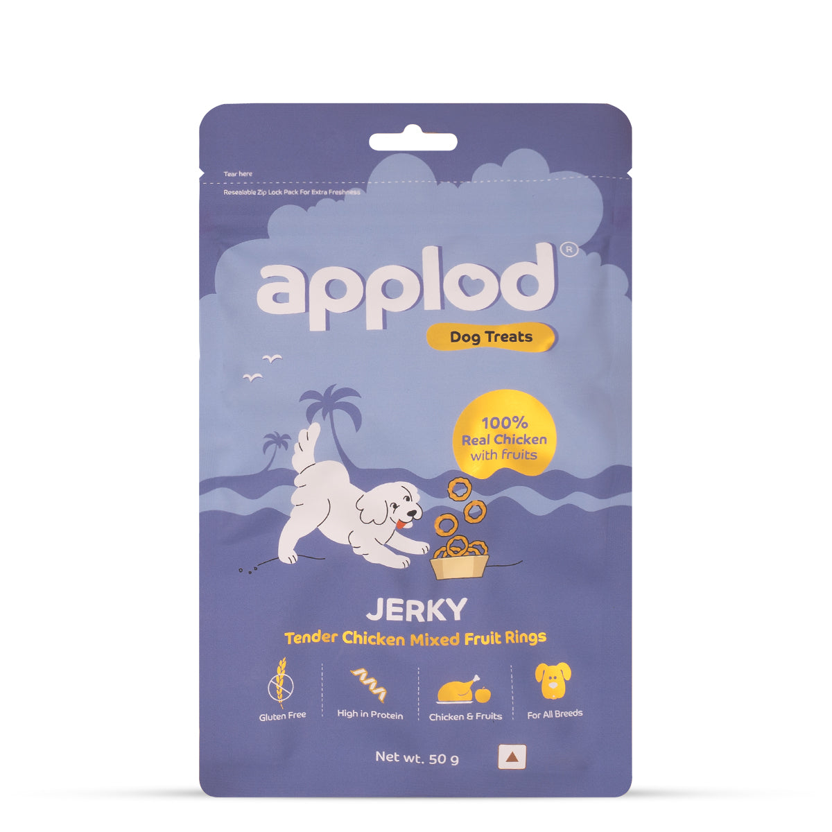 Applod Tender Chicken Mix Fruit Rings Dog Treat - 50g