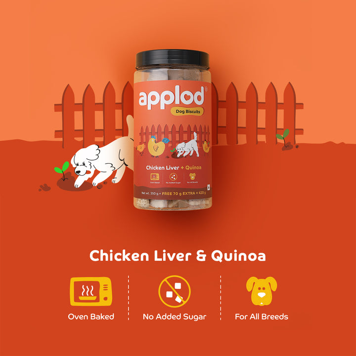 Applod Chicken Liver Dog Biscuit With Quinoa 