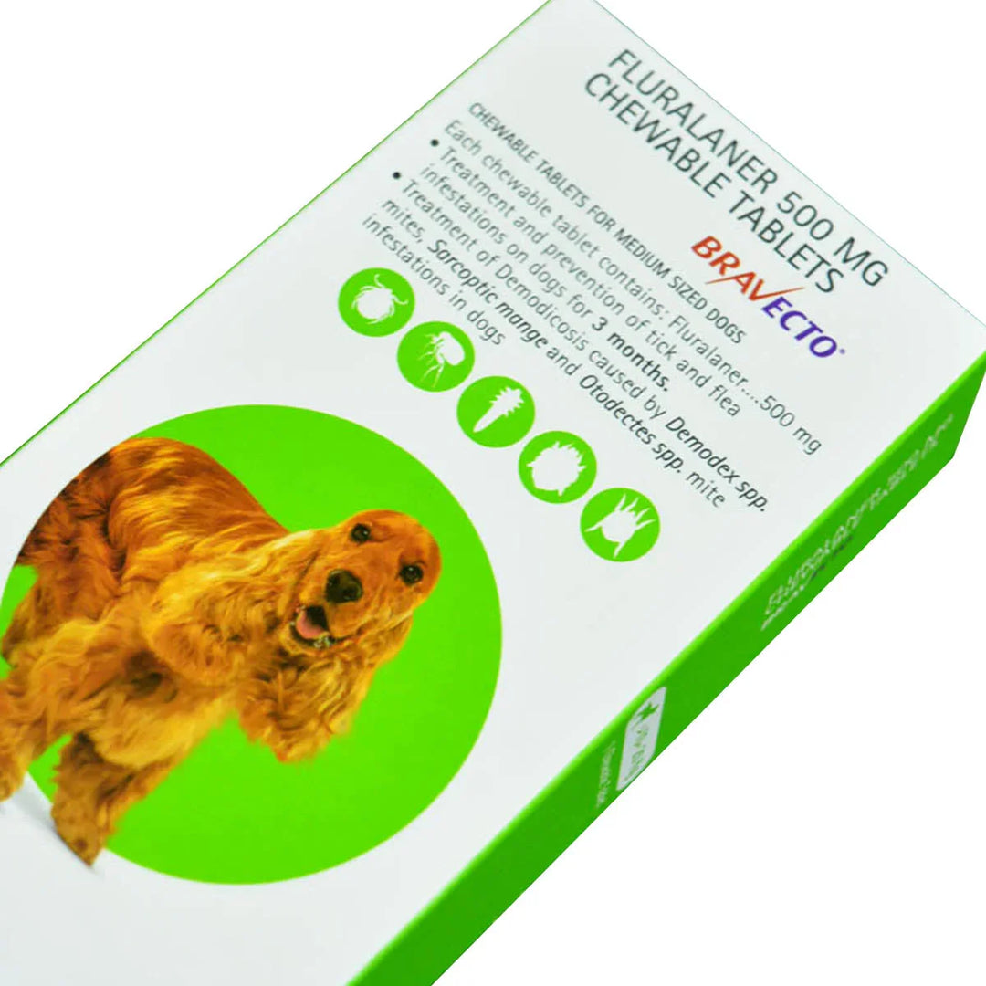 Bravecto Chewable 500Mg Tablets for Dogs – 10 - 20kg