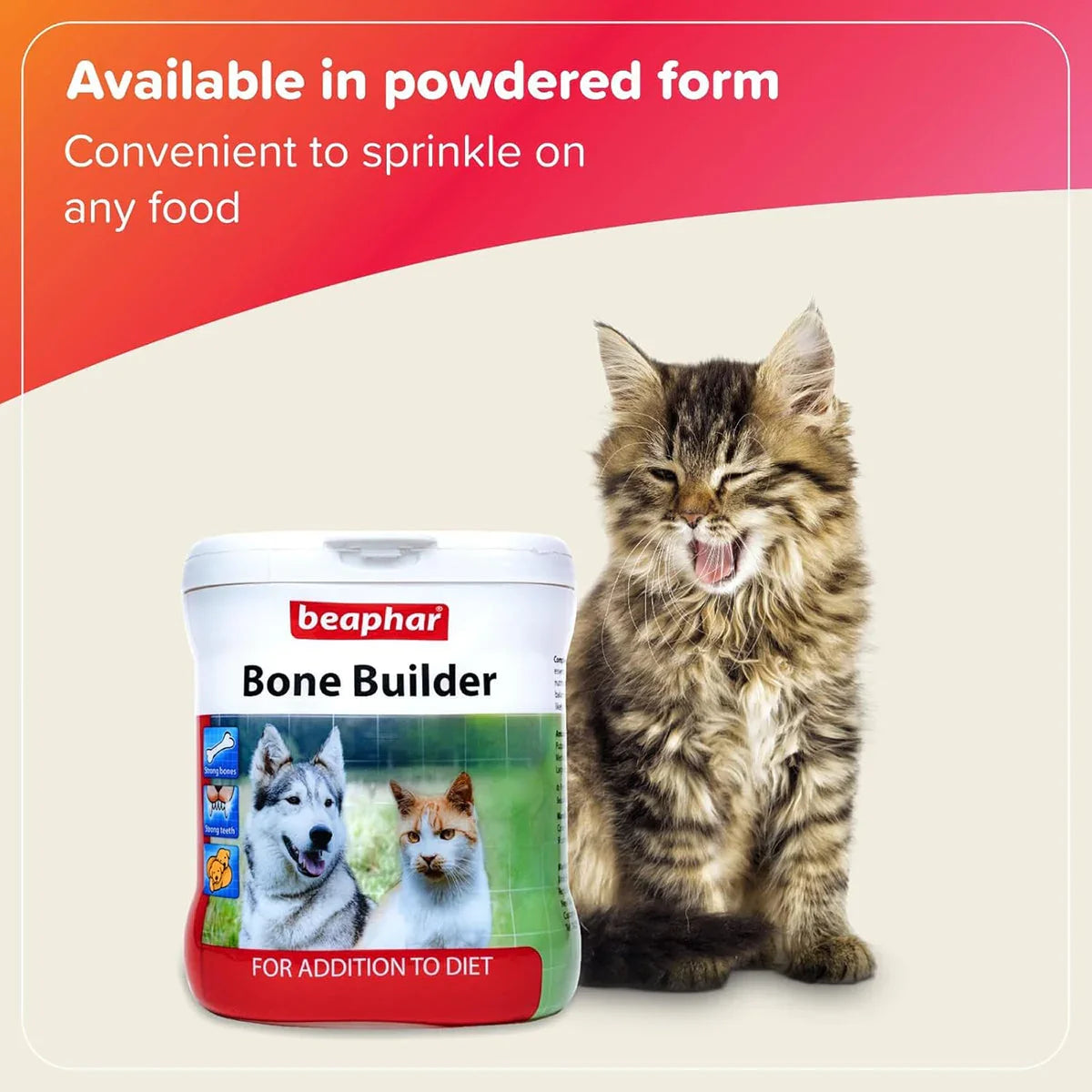 Beaphar Bone Builder Powder with Calcium for Dogs and Cats Food Supplement - 400g