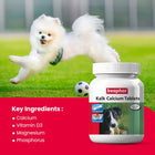 Beaphar Kalk (Calcium Supplement) Tablet for Dogs & Cats (Pack of 60 Tablets)