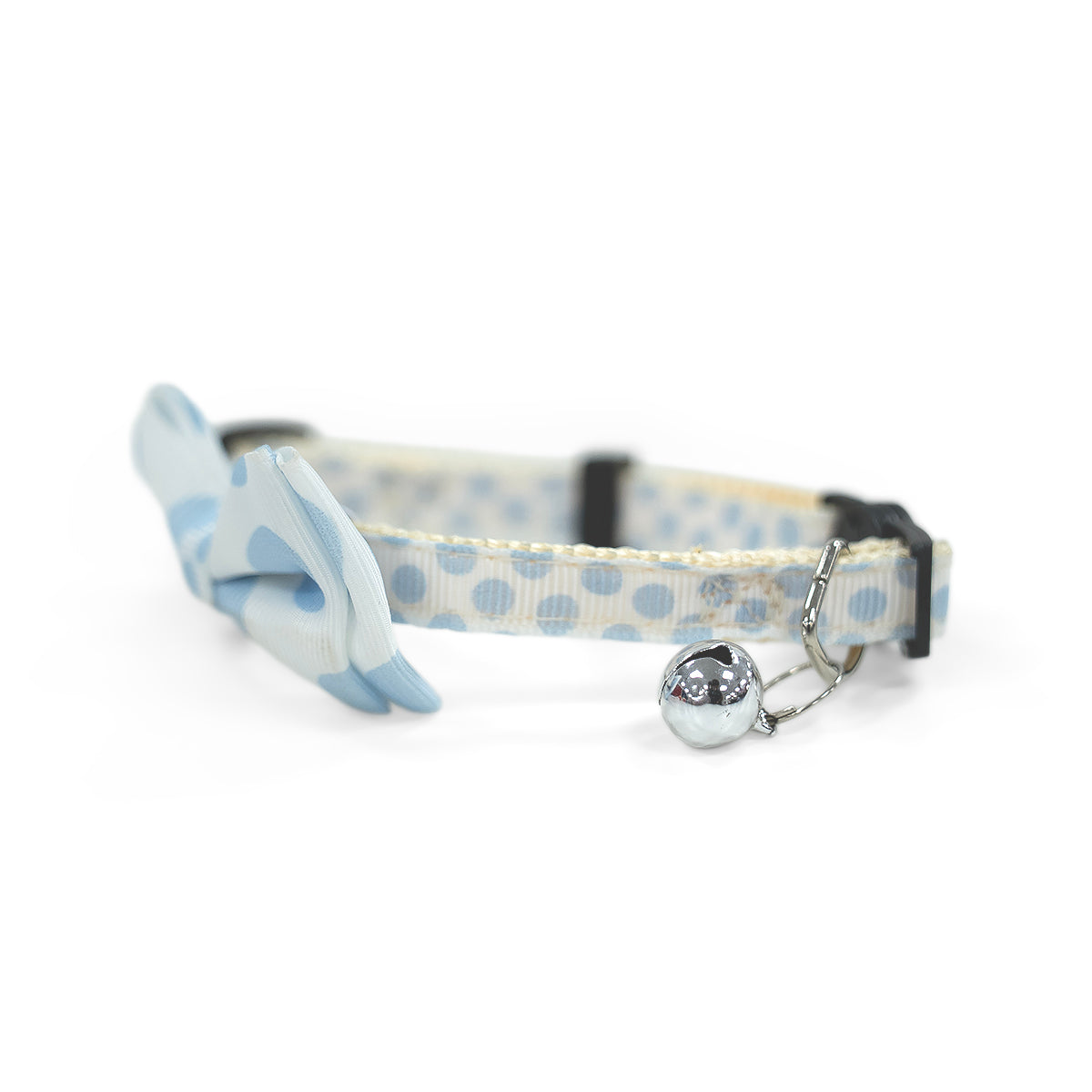 ZL Blueberry Dot Bell & Bow Cat Collar
