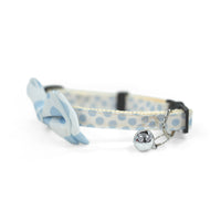 ZL Blueberry Dot Bell & Bow Cat Collar