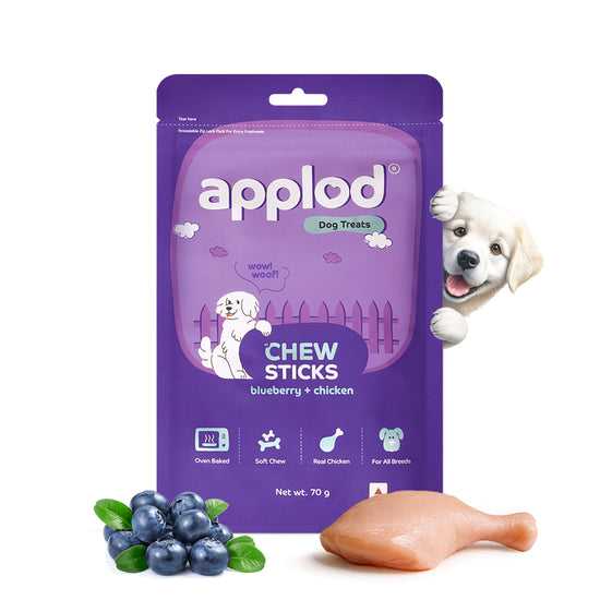 Applod Soft Blueberry Chew Sticks Dog Treat  - 70g