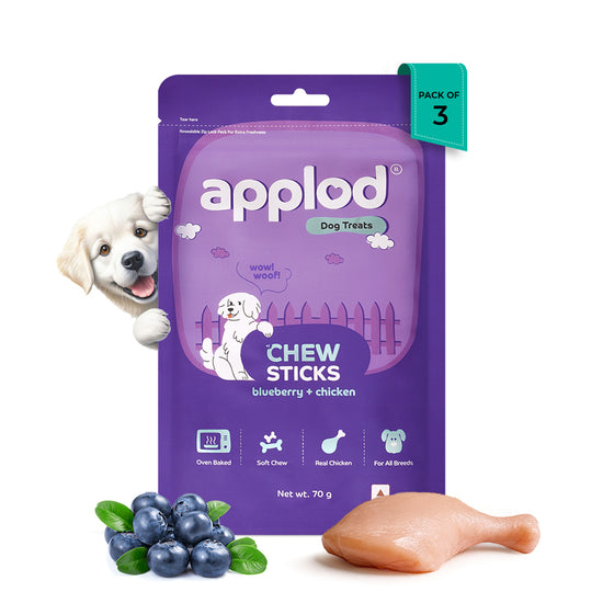 Applod Soft Blueberry Chew Sticks Dog Treat  - 70g