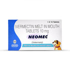 Intas Neomec (Ivermectin) 10mg Antiparasitic Tablet for Dogs (Pack of 10 tablets)