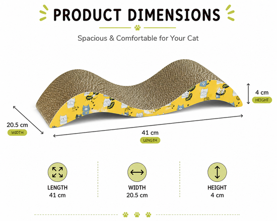 Catmos Purr Wave Cat Scratcher with Free Catnip