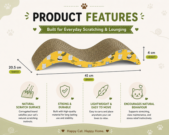 Catmos Purr Wave Cat Scratcher with Free Catnip