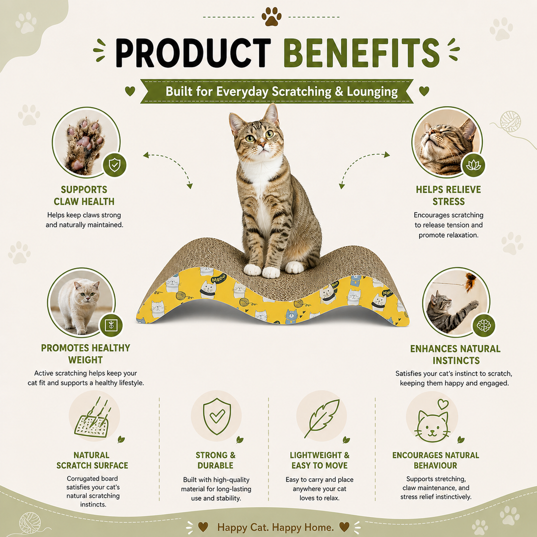 Catmos Purr Wave Cat Scratcher with Free Catnip