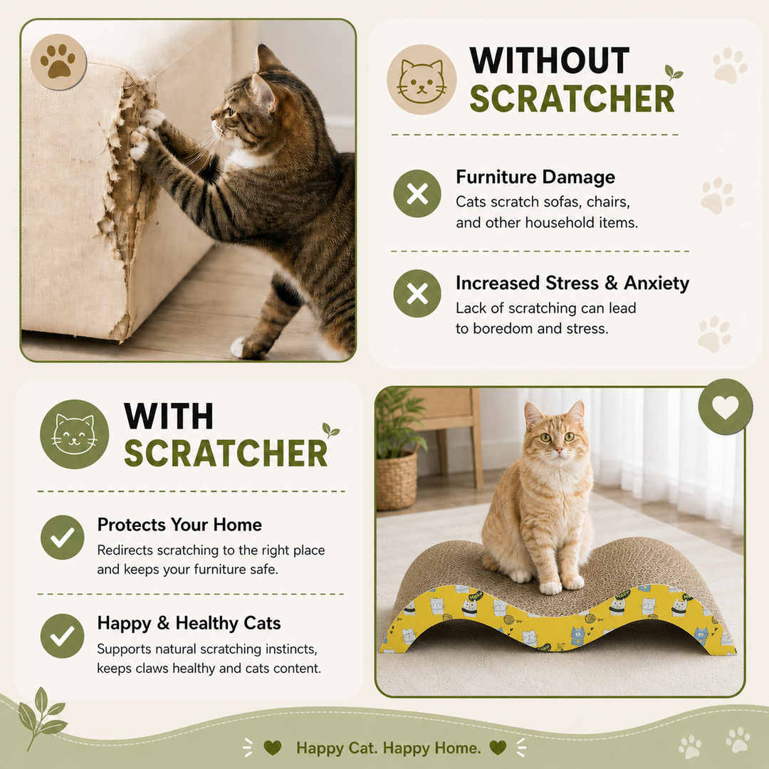 Catmos Purr Wave Cat Scratcher with Free Catnip