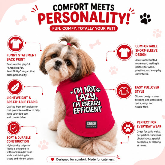 Zigly Lifestyle Energy Efficient Dog T-Shirt - Red