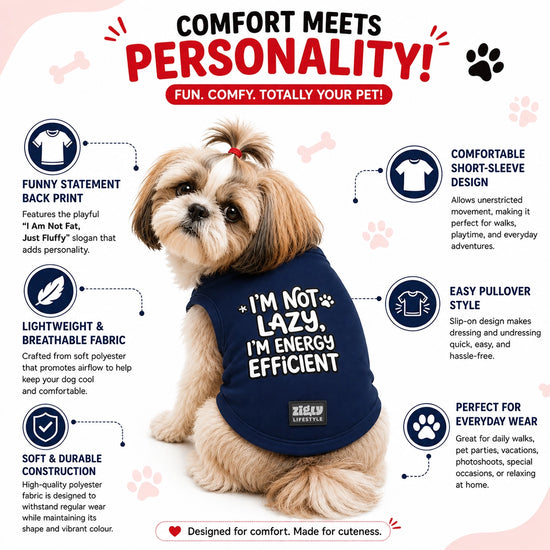 Zigly Lifestyle Energy Efficient Dog T-Shirt - Navy