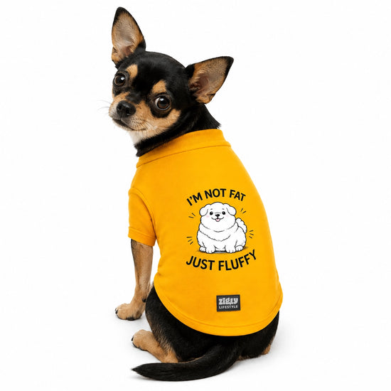 Zigly Lifestyle Fab & Fluffy Dog T-Shirt - Yellow