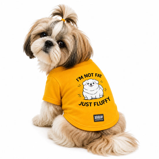 Zigly Lifestyle Fab & Fluffy Dog T-Shirt - Yellow