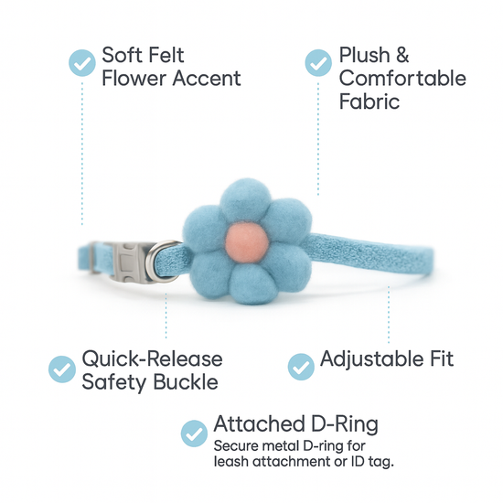 ZL Blossom Bloom Bluebell Cat Collar