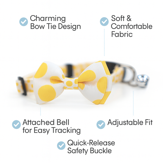 ZL Sunny Dot Bell & Bow Cat Collar