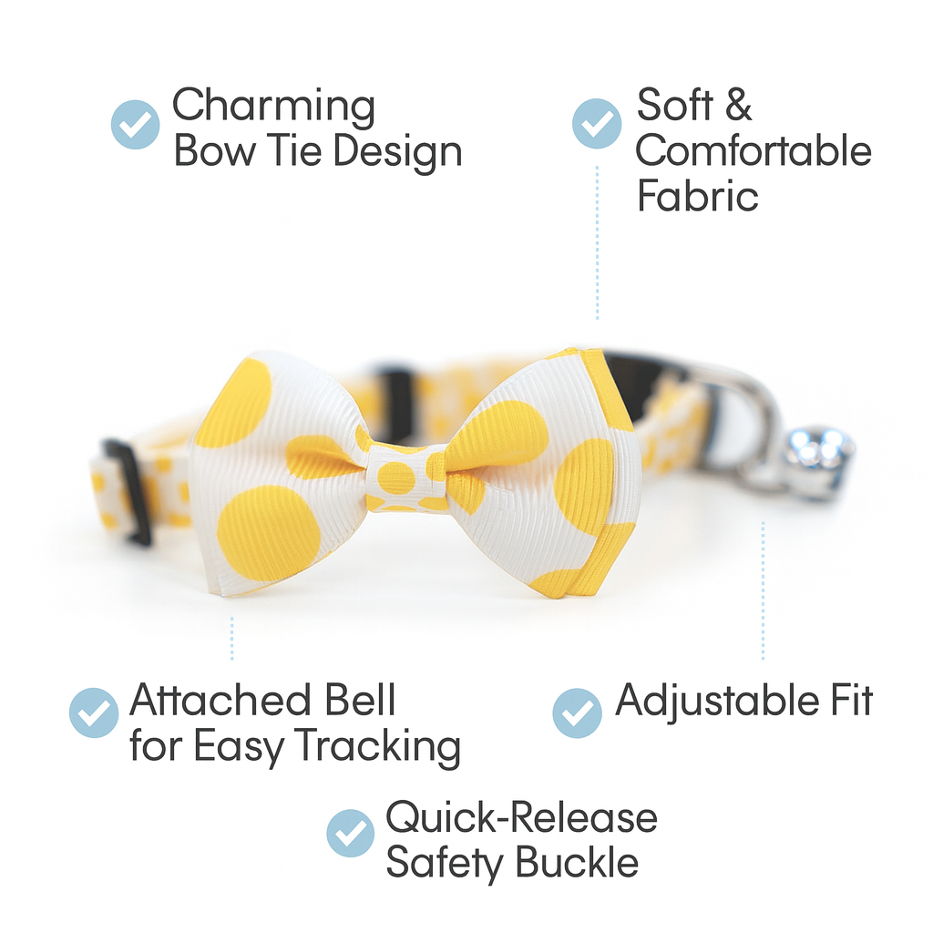 ZL Sunny Dot Bell & Bow Cat Collar