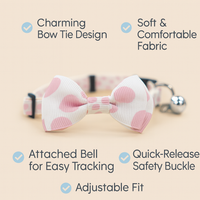 ZL Rosy Dot Bell & Bow Cat Collar