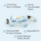 ZL Blueberry Dot Bell & Bow Cat Collar