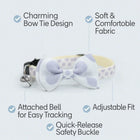 ZL Lilac Dot Bell & Bow Cat Collar