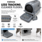 Catmos Stainless Steel Enclosed Cat Litter Box - Grey - 61x41x41cm (LxWxH)