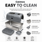 Catmos Stainless Steel Enclosed Cat Litter Box - Grey - 61x41x41cm (LxWxH)