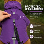 ZL Rain-Ready Dog Raincoat – Quick-Fastening Waterproof Monsoon Jacket (Purple)