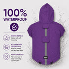 ZL Rain-Ready Dog Raincoat – Quick-Fastening Waterproof Monsoon Jacket (Purple)