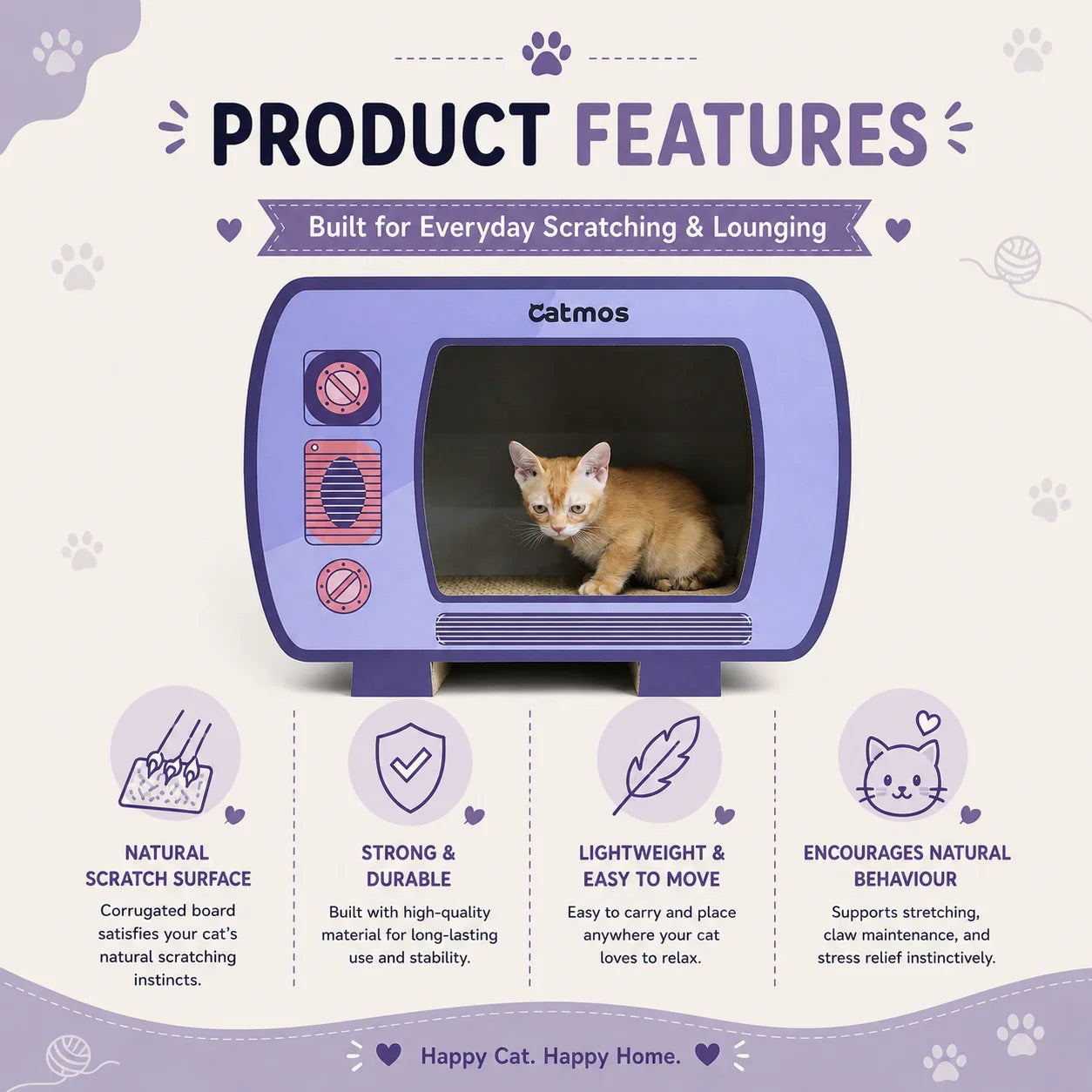 Catmos Netflix & Purr Cat Scratcher with Free Catnip