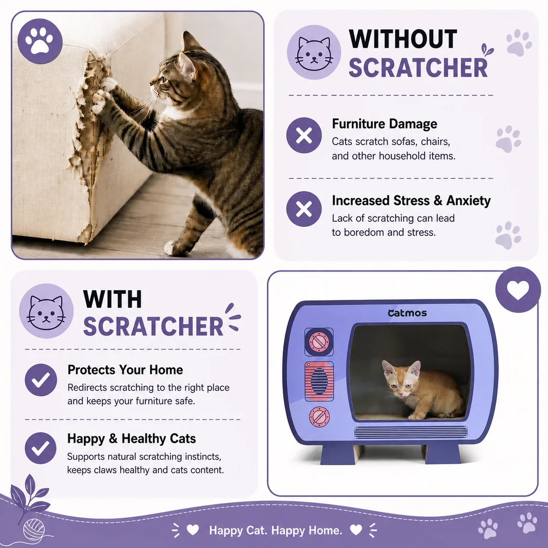 Catmos Netflix & Purr Cat Scratcher with Free Catnip
