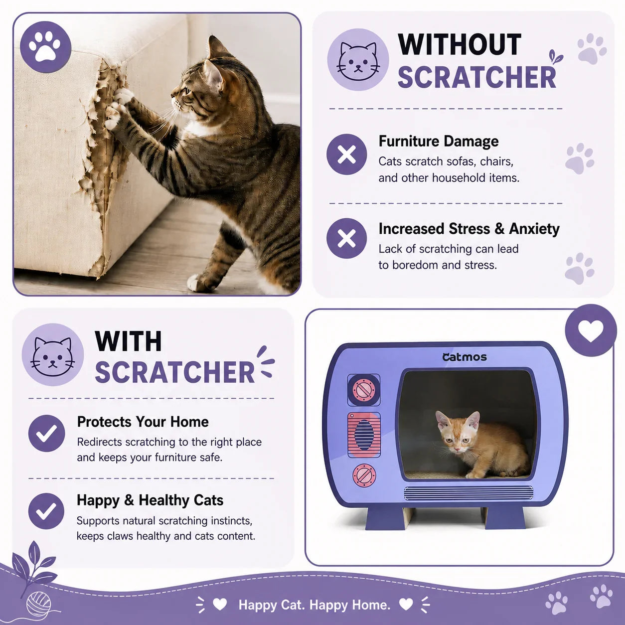 Catmos Netflix & Purr Cat Scratcher with Free Catnip