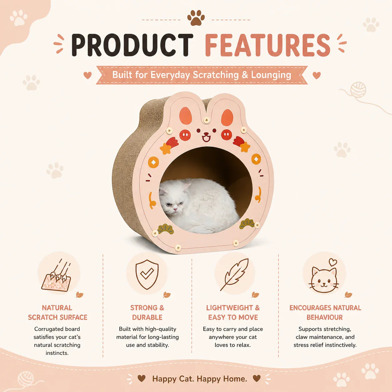 Catmos DIY Paw Palace Cat Scratcher with Free Catnip