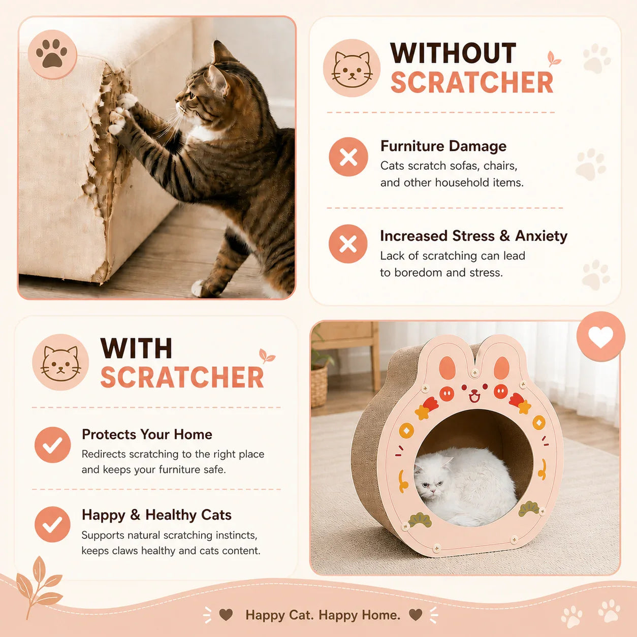 Catmos DIY Paw Palace Cat Scratcher with Free Catnip