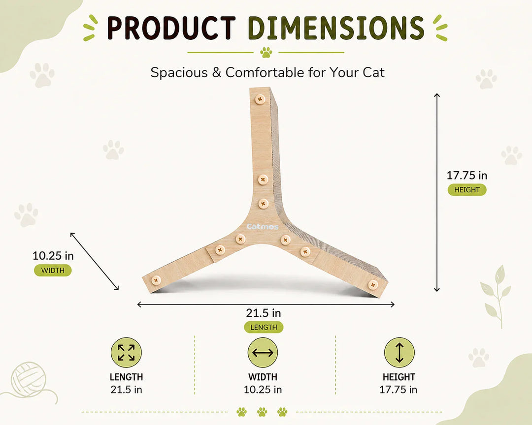 Catmos DIY Claw Axis 6-in-1 Cat Scratcher with Free Catnip