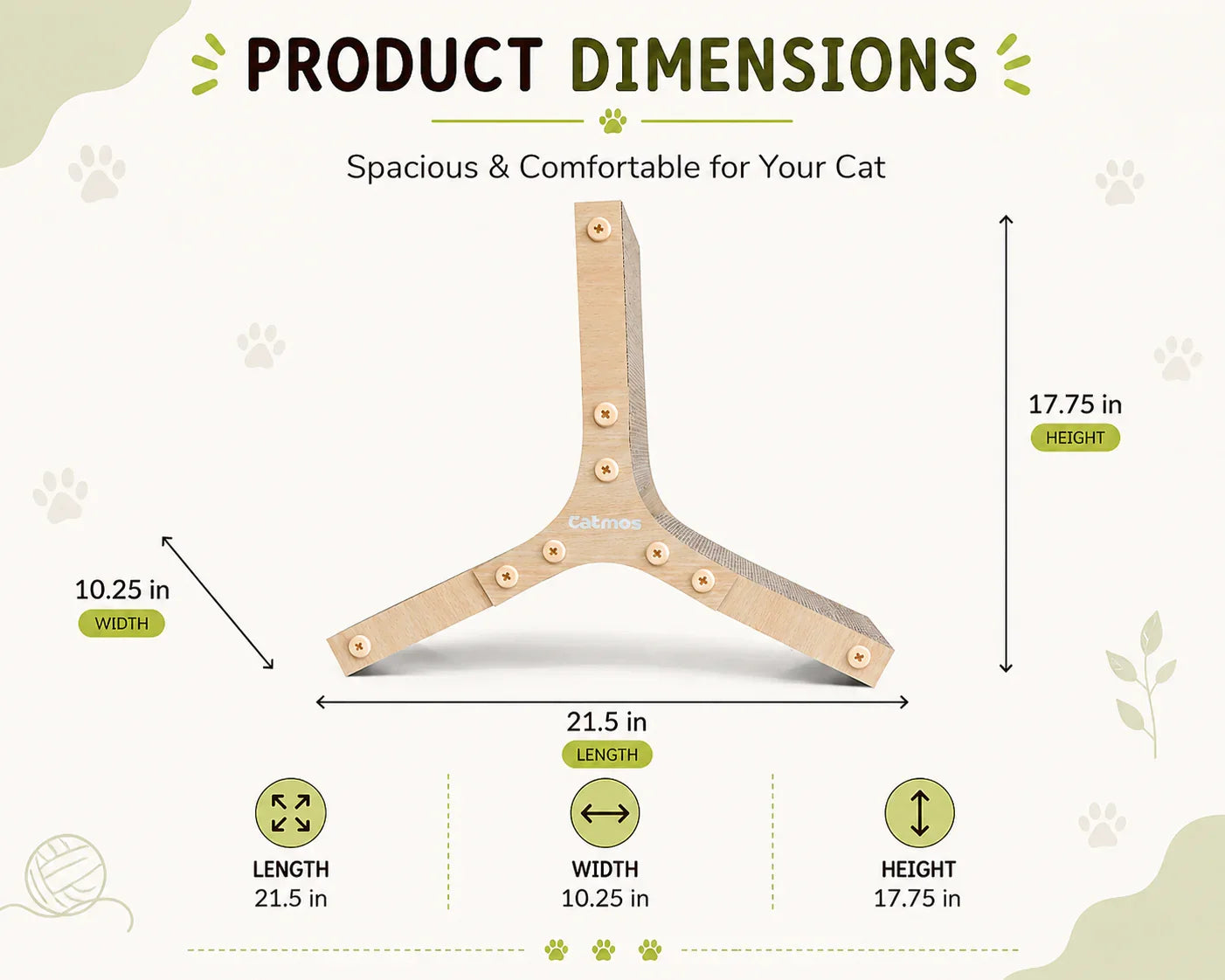 Catmos DIY Claw Axis 6-in-1 Cat Scratcher with Free Catnip