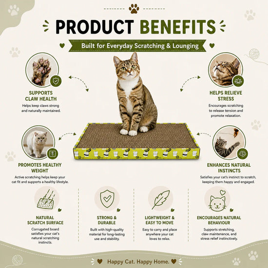 Catmos Double Wide Cat Reversible Scratcher with Tray