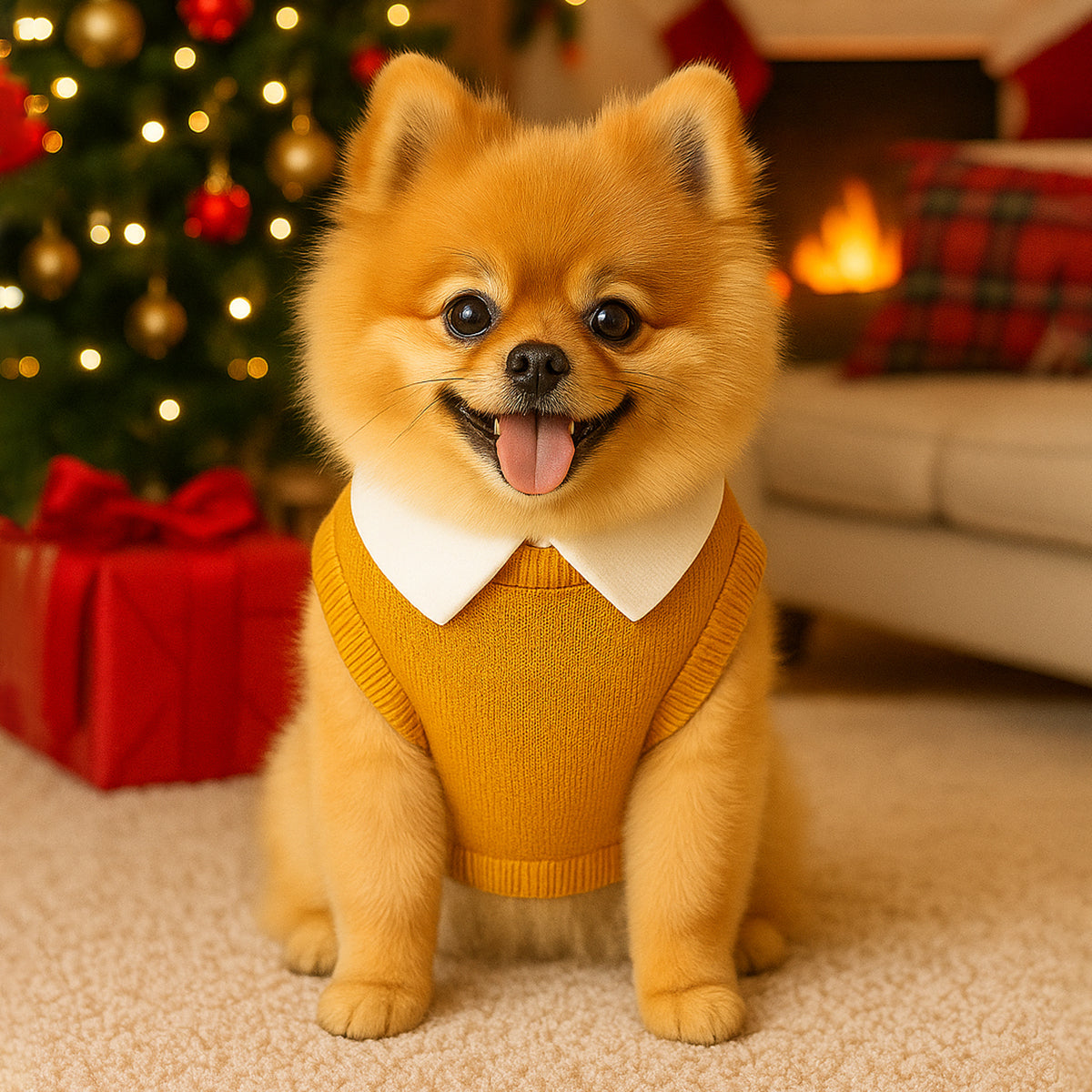 ZL Varsity Golden Ivy Dog Sweater-Yellow