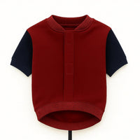 Zigly short-sleeve jacket in red with black sleeves and ribbed collar and hem