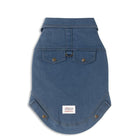 Zigly blue denim pet jacket with pockets and metal buttons, stylish dog coat