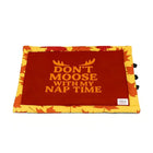 Zigly pet mat with autumn leaf border and text Don't Moose With My Nap Time in orange