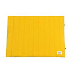 Zigly bright yellow quilted pet mat with lifestyle label on white background