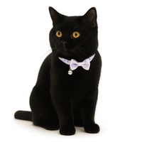 ZL Lilac Dot Bell & Bow Cat Collar