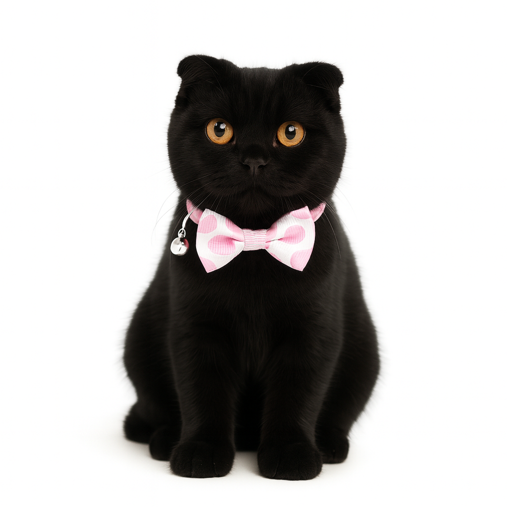 ZL Rosy Dot Bell & Bow Cat Collar
