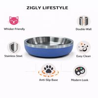 ZL Meow Dish Double Walled Cat Bowl - Voilet