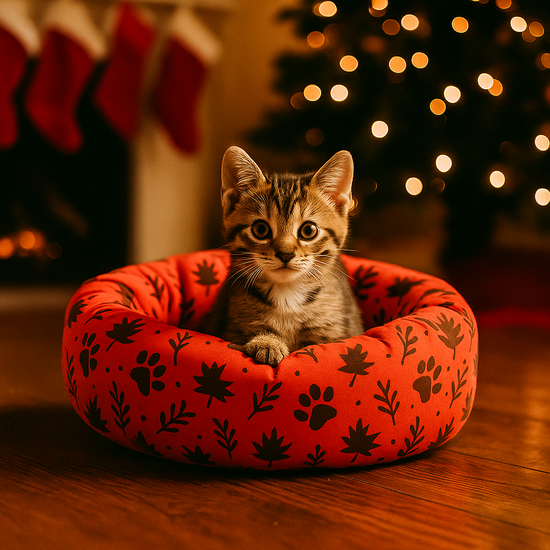 ZL Forest Leafy Doughnut Cat/Puppy Bed - Orange