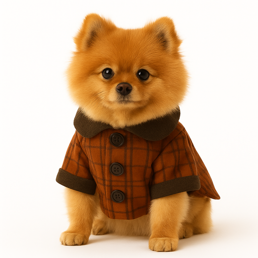 ZL Varsity Plaid Dog Jacket - Rust