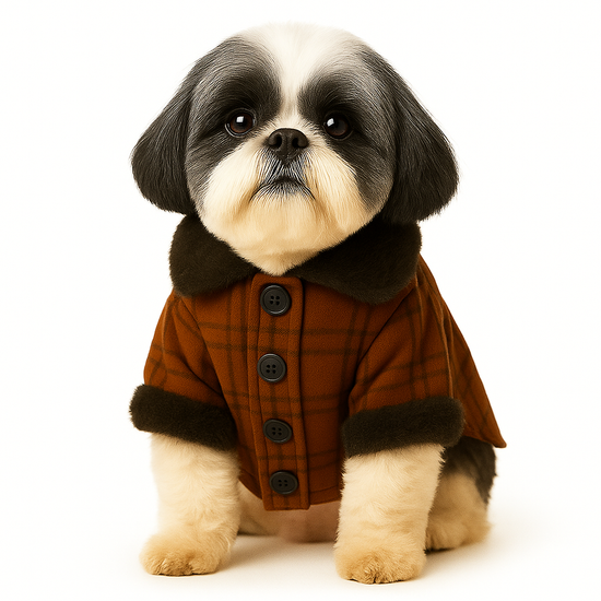 ZL Varsity Plaid Dog Jacket - Rust