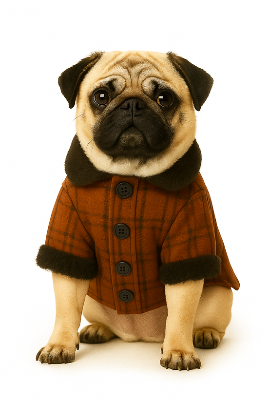ZL Varsity Plaid Dog Jacket - Rust