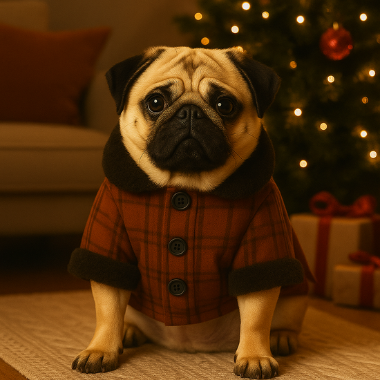 ZL Varsity Plaid Dog Jacket - Rust