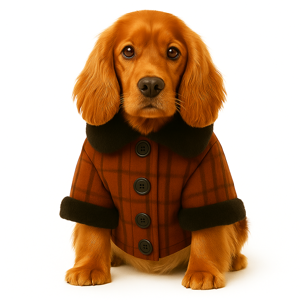 ZL Varsity Plaid Dog Jacket - Rust